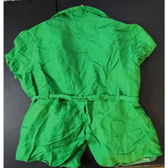 Sherry Taylor Forest Green Tie-Front Button-Up Shirt - 1X - Picture 2 of 6